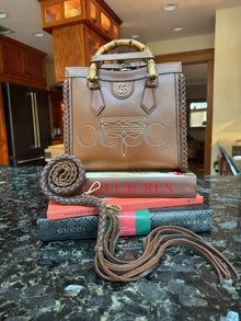  LAV Original Gucci Diana Small Tote Chocolate Braided w/Boot stitch