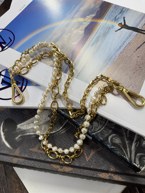 LAV x JForks Pearl Beaded 3 Strand Chain