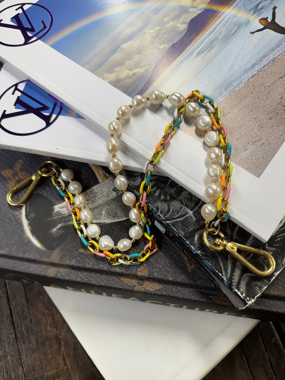 LAV x JForks Multicolor Pearl Beaded Chain